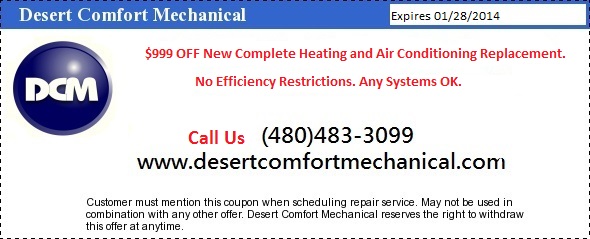 $999 OFF New Heating and Air Conditioning System Replacement.